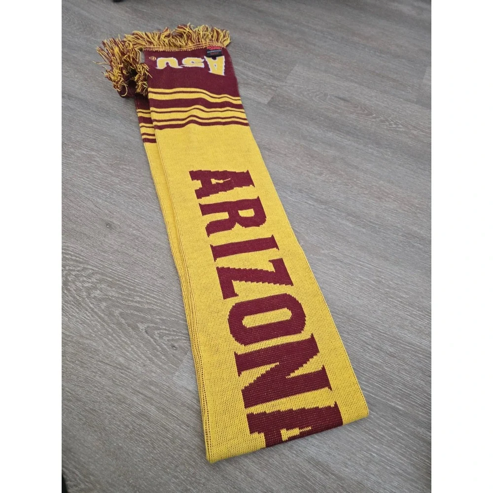 Ruffneck Scarves Arizona State‎ University ASU Sun Devils Maroon Gold Knit Scarf